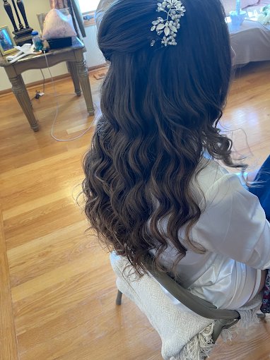 Half-up style with jeweled clip — Hi Style Women's Salon
